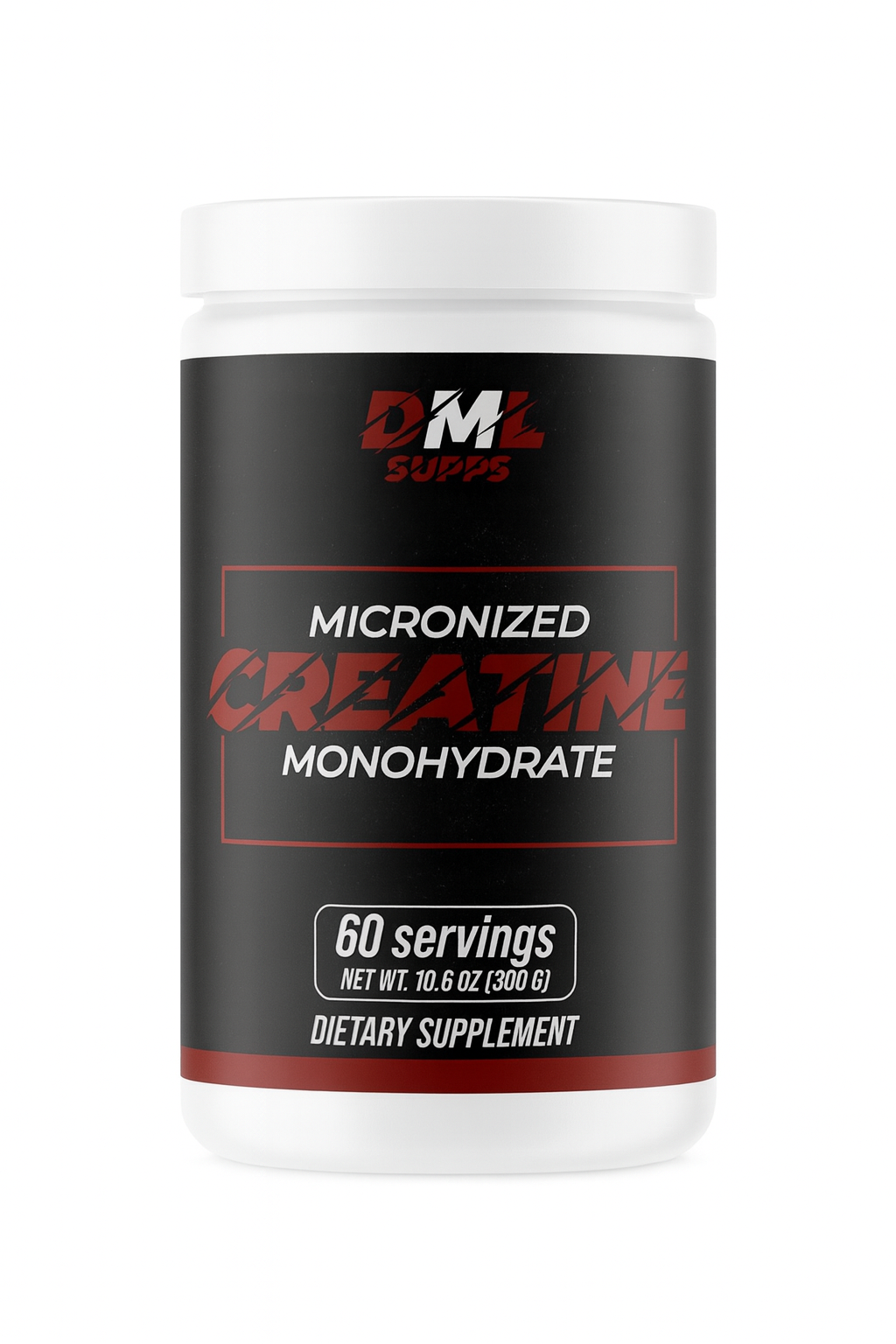 DML Supps | Monohidrato de Creatina Micronizada Pura Creatine Monohydrate – Pure Strength Formula (300g | 60 Servings)